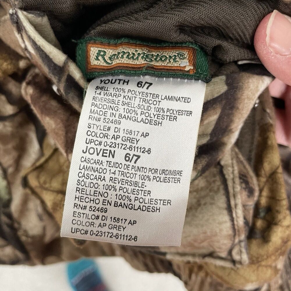 Remington Reversible Camouflage Winter Jacket Hunting Fishing Youth Size 6/7 - Picture 12 of 12